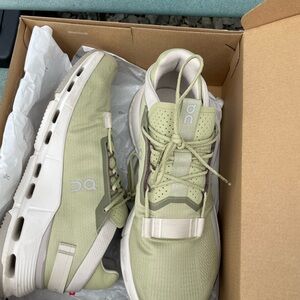 On Running Sage Green Sneakers with White Soles